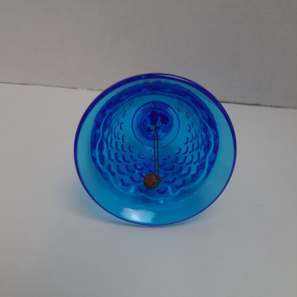 Fenton Cobalt Blue Hobnail Glass Bell 6" Handcrafted Decorative Piece - Picture 4 of 10